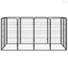 12-paneles fekete porszórt acél kutyakennel 50 x 100 cm