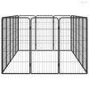 16-paneles fekete porszórt acél kutyakennel 50 x 100 cm