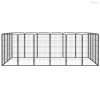 20-paneles fekete porszórt acél kutyakennel 50 x 100 cm