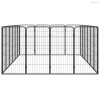 20-paneles fekete porszórt acél kutyakennel 50 x 100 cm