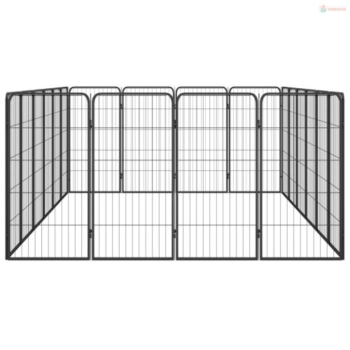 20-paneles fekete porszórt acél kutyakennel 50 x 100 cm