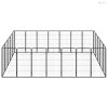 24 paneles fekete porszórt acél kutyakennel 50 x 100 cm