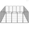 24 paneles fekete porszórt acél kutyakennel 50 x 100 cm