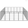 28-paneles fekete porszórt acél kutyakennel 50 x 100 cm