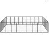 32-paneles fekete porszórt acél kutyakennel 50 x 100 cm