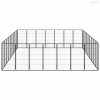 32-paneles fekete porszórt acél kutyakennel 50 x 100 cm