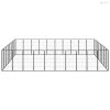 36-paneles fekete porszórt acél kutyakennel 50 x 100 cm