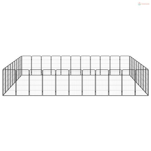 40-paneles fekete porszórt acél kutyakennel 50 x 100 cm