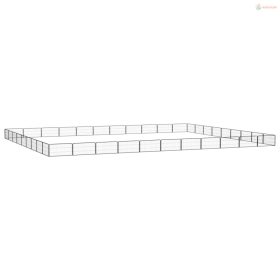 40-paneles fekete porszórt acél kutyakennel 100 x 50 cm