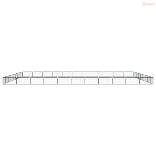 40-paneles fekete porszórt acél kutyakennel 100 x 50 cm