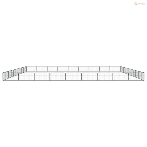 40-paneles fekete porszórt acél kutyakennel 100 x 50 cm