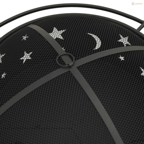 XXL acél tűztál piszkavassal 76 cm