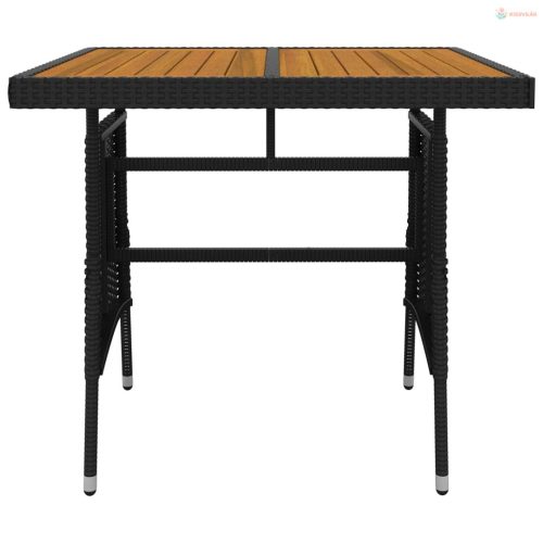 5 részes fekete polirattan kültéri étkezőgarnitúra