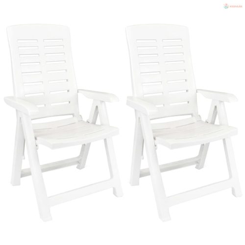 3 részes fehér polipropilén kerti étkezőgarnitúra