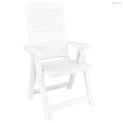 3 részes fehér polipropilén kerti étkezőgarnitúra