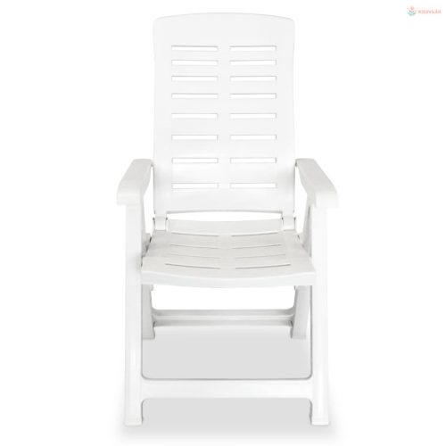 3 részes fehér polipropilén kerti étkezőgarnitúra