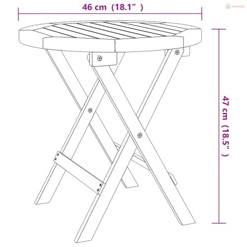 Tömör akácfa bisztróasztal Ø46 x 47 cm