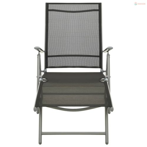 3 részes ezüst alumínium és textilén kerti pihenőszett