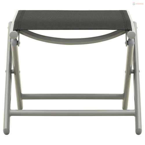 3 részes ezüst alumínium és textilén kerti pihenőszett