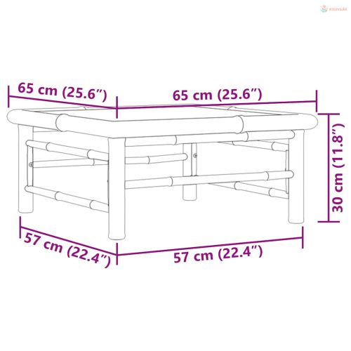 Bambusz kerti asztal 65 x 65 x 30 cm