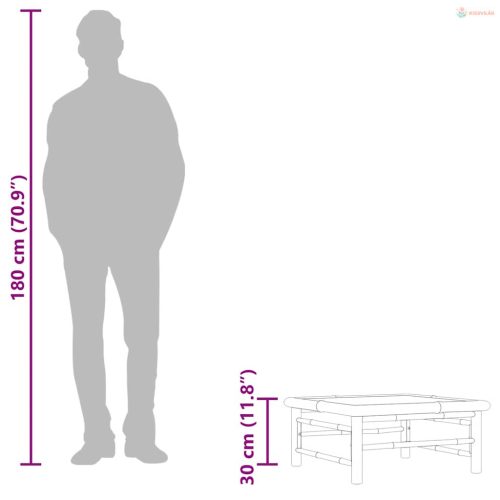 Bambusz kerti asztal 65 x 65 x 30 cm