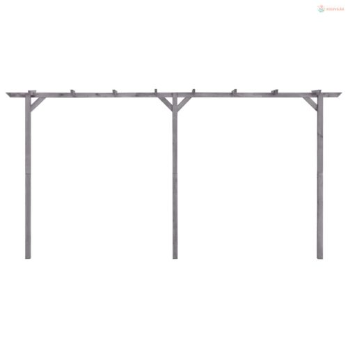 Szürke impregnált fenyőfa kerti pergola 400 x 40 x 205 cm