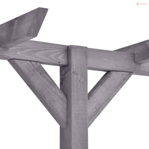 Szürke impregnált fenyőfa kerti pergola 400 x 40 x 205 cm