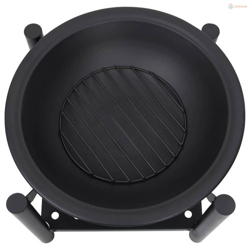 Acél tűztál piszkavassal 54 x 54 x 55 cm