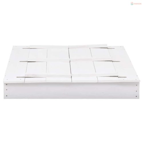 Fehér fenyőfa homokozó 95 x 90 x 15 cm