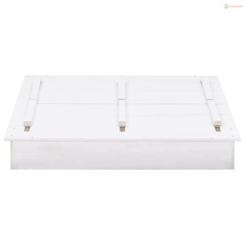 Fehér fenyőfa homokozó 95 x 90 x 15 cm