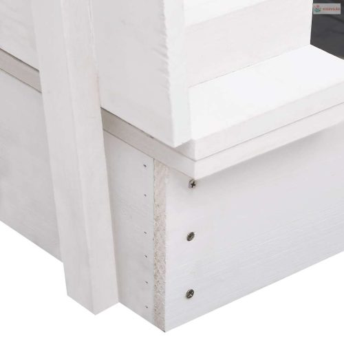 Fehér fenyőfa homokozó 95 x 90 x 15 cm