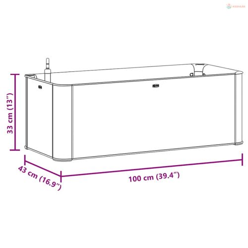 Fehér kerti magaságyás önöntöző rendszerrel 100 x 43 x 33 cm