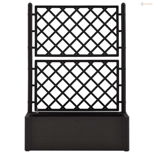 Antracitszürke kerti magaságyás ráccsal és önöntöző rendszerrel