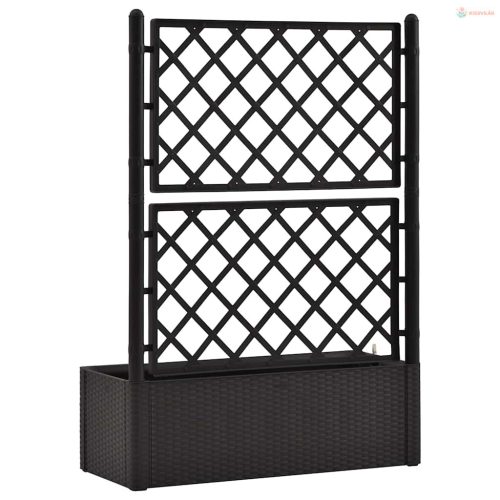 Antracitszürke kerti magaságyás ráccsal és önöntöző rendszerrel