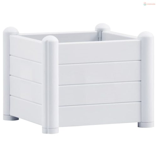 Fehér kerti PP magaságyás 43 x 43 x 35 cm