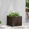 Kávébarna kerti PP magaságyás 43 x 43 x 35 cm