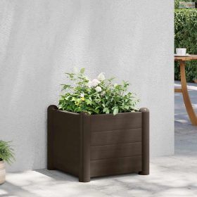 Kávébarna kerti PP magaságyás 43 x 43 x 35 cm