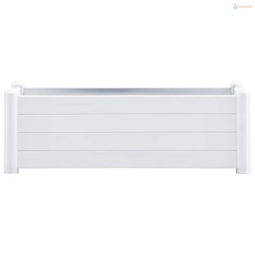 Fehér kerti PP magaságyás 100 x 43 x 35 cm