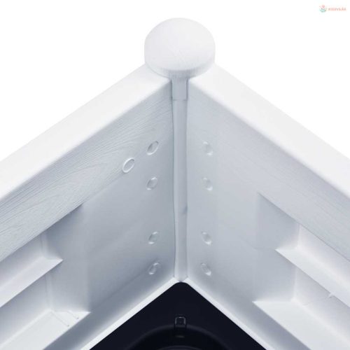 Fehér kerti PP magaságyás 100 x 43 x 35 cm