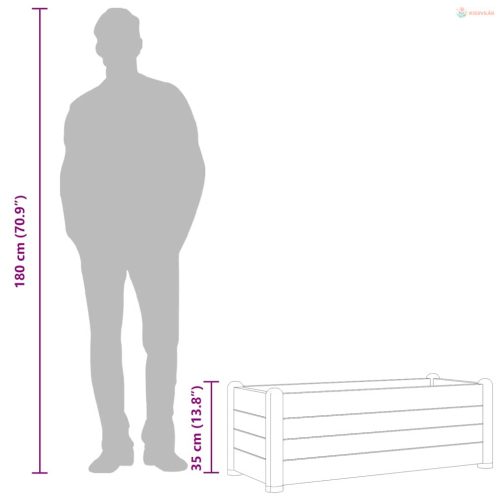 Fehér kerti PP magaságyás 100 x 43 x 35 cm