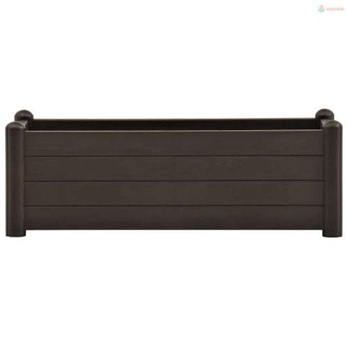 Kávészínű kerti PP magaságyás 100 x 43 x 35 cm