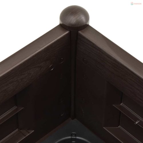 Kávészínű kerti PP magaságyás 100 x 43 x 35 cm