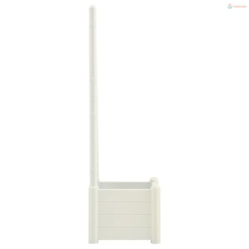 Fehér polipropilén rácsos kerti ültető 43 x 43 x 142 cm