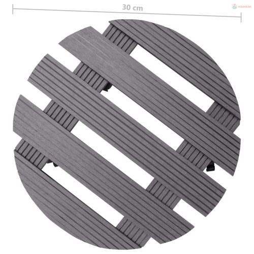 4 db szürke WPC kerekes növénytartó Ø30 x 7,5 cm