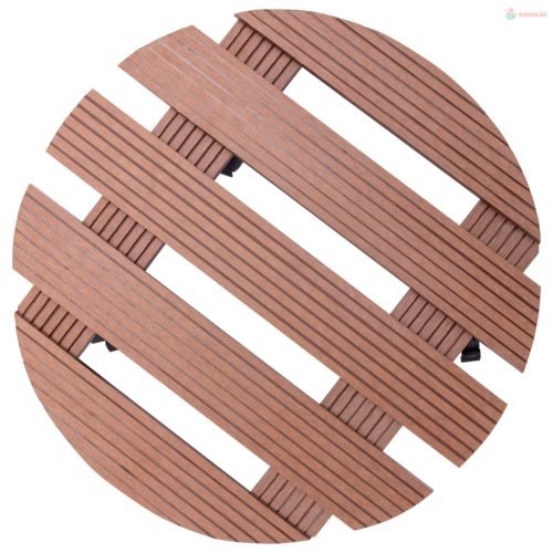 4 db barna kerekes növénytartó WPC Ø30 x 7,5 cm