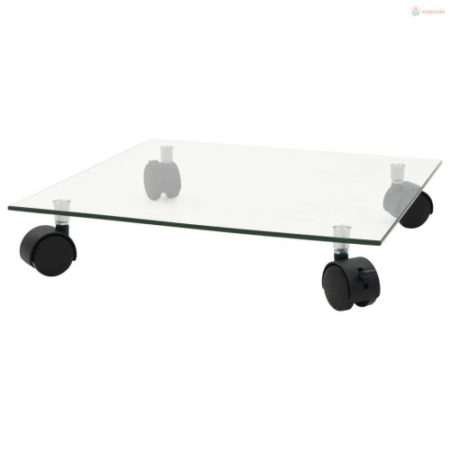 4 db négyzet alakú edzett üveg görgős növénytartó 35 x 35 cm