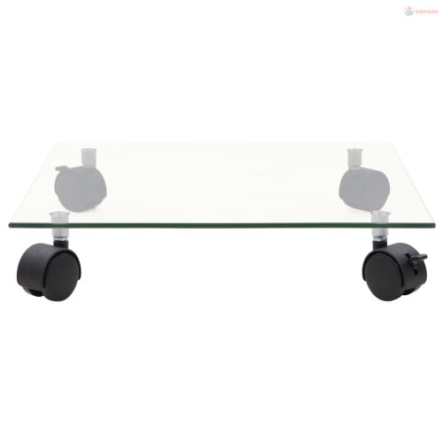 4 db négyzet alakú edzett üveg görgős növénytartó 35 x 35 cm