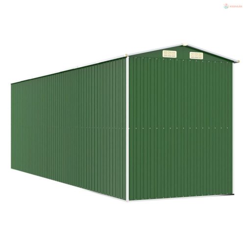 Zöld horganyzott acél kerti fészer 192x606x223 cm