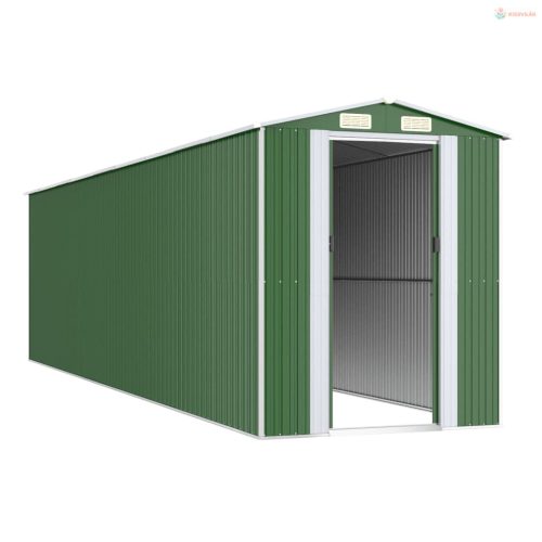 Zöld horganyzott acél kerti fészer 192x772x223 cm