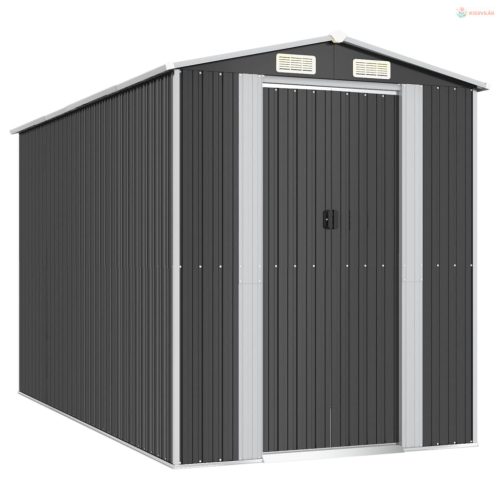 Antracitszürke horganyzott acél kerti fészer 192 x 357 x 223 cm